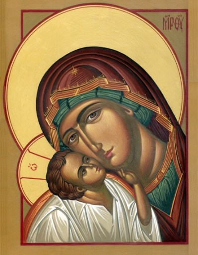 Icono de La Virgen María y el Niño Jesús