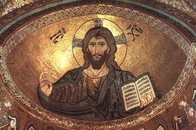 Fresco en Iglesia de Cefalú, palermo, Italia.
