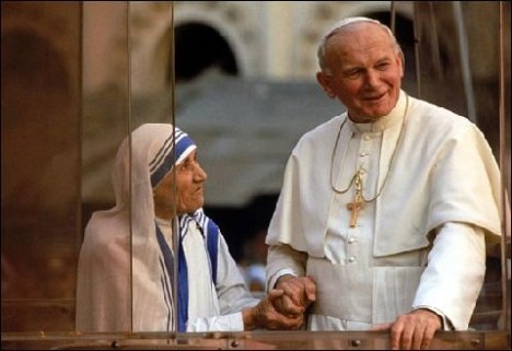 Juan Pablo II y Madre Teresa de Calcuta